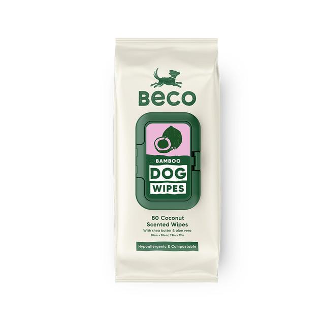 These hypoallergenic and compostable dog wipes are infused with coconut scent, shea butter, and aloe vera. They're perfect for gentle cleaning and refreshing your furry friend.