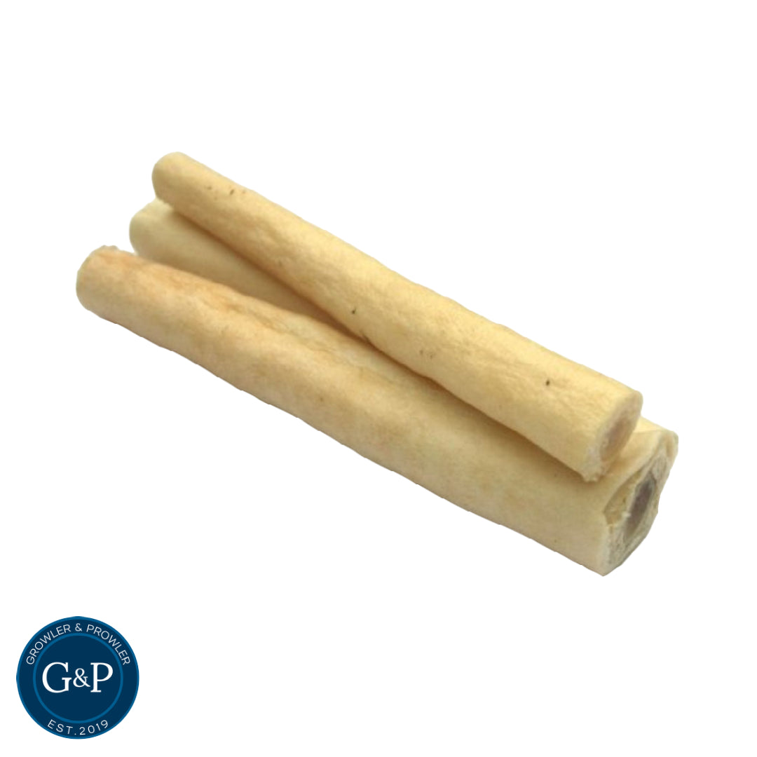 Beef tail chews from Growler & Prowler, a Manchester-based dog treat company. These natural, long-lasting chews are perfect for keeping your dog entertained.