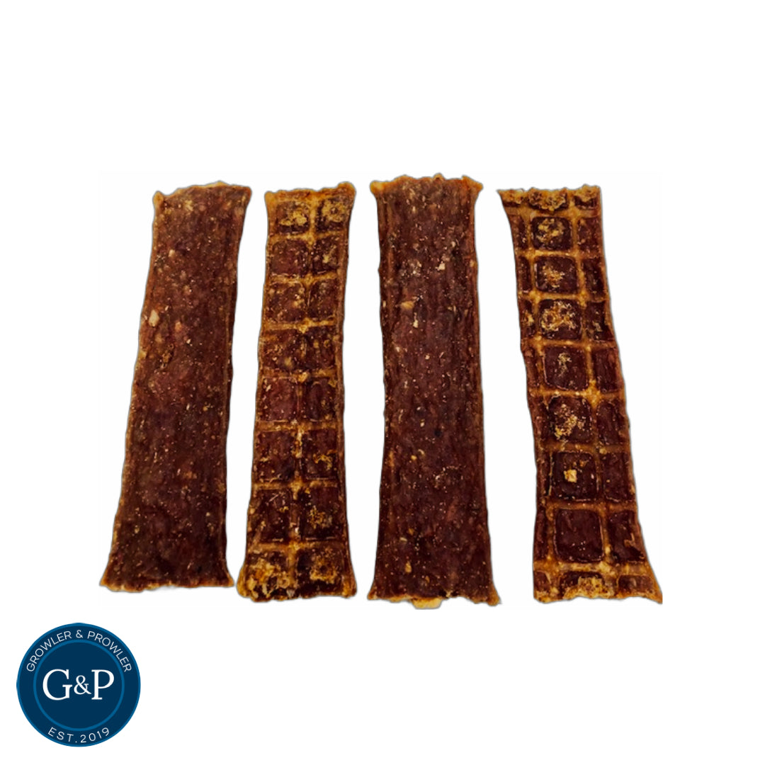 Delicious Lamb Meaty Strips from Growler and Prowler, a natural dog treats company based in Manchester.