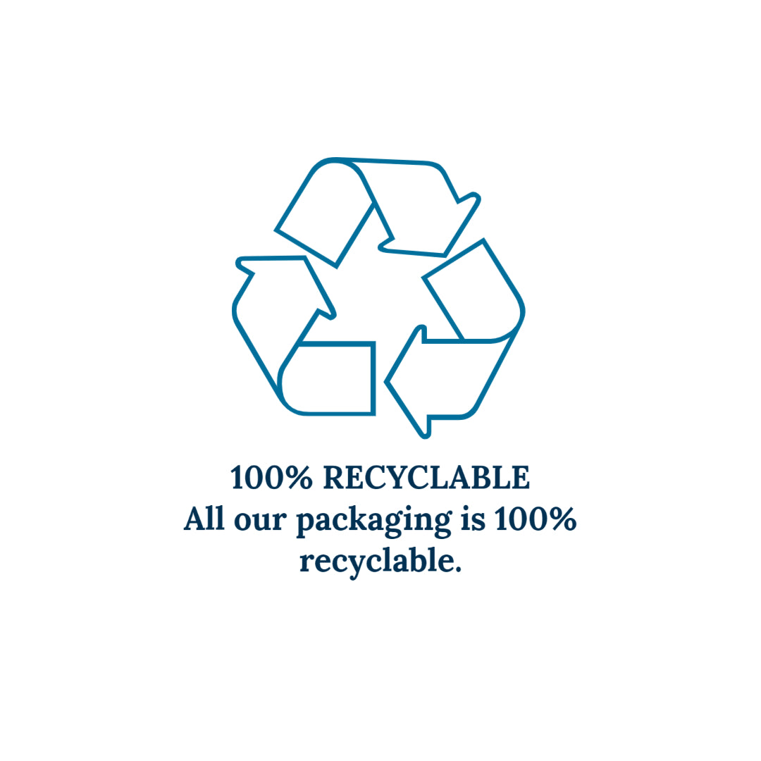 100% recyclable, promoting eco-friendly and sustainable practices.