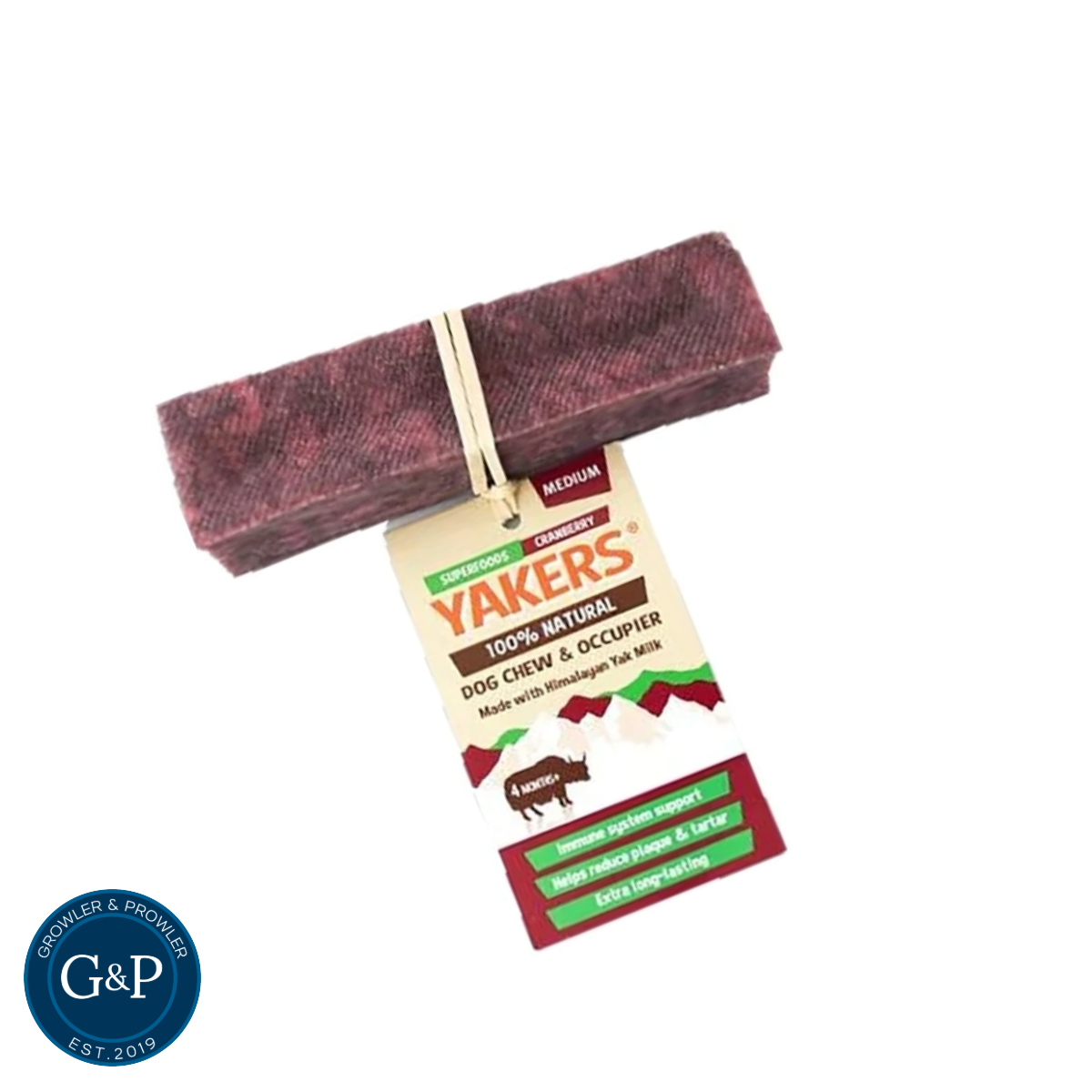 Superfood Cranberry Yak Chews from Growler & Prowler, a natural dog treat company based in Manchester.