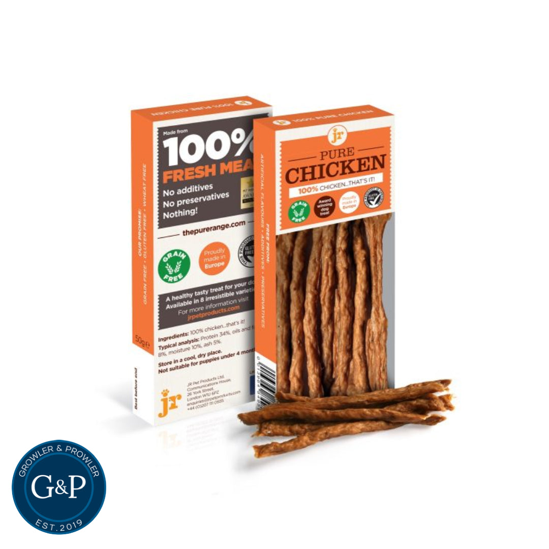 Pure Chicken Meat Sticks: Healthy, grain-free dog treats made with 100% fresh chicken from Growler & Prowler