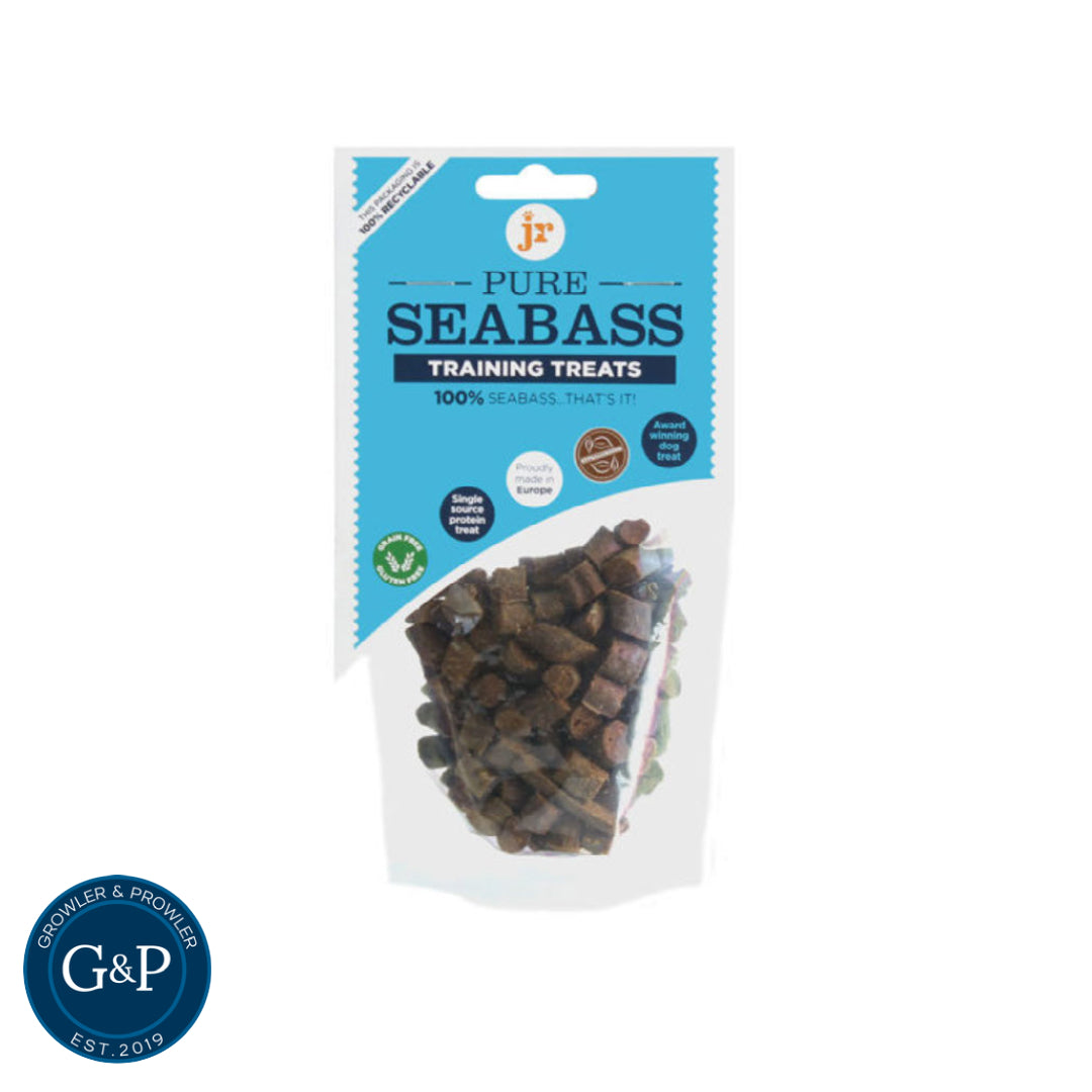 High-quality dog training treats made with pure seabass. These all-natural treats are a great reward for your furry friend.